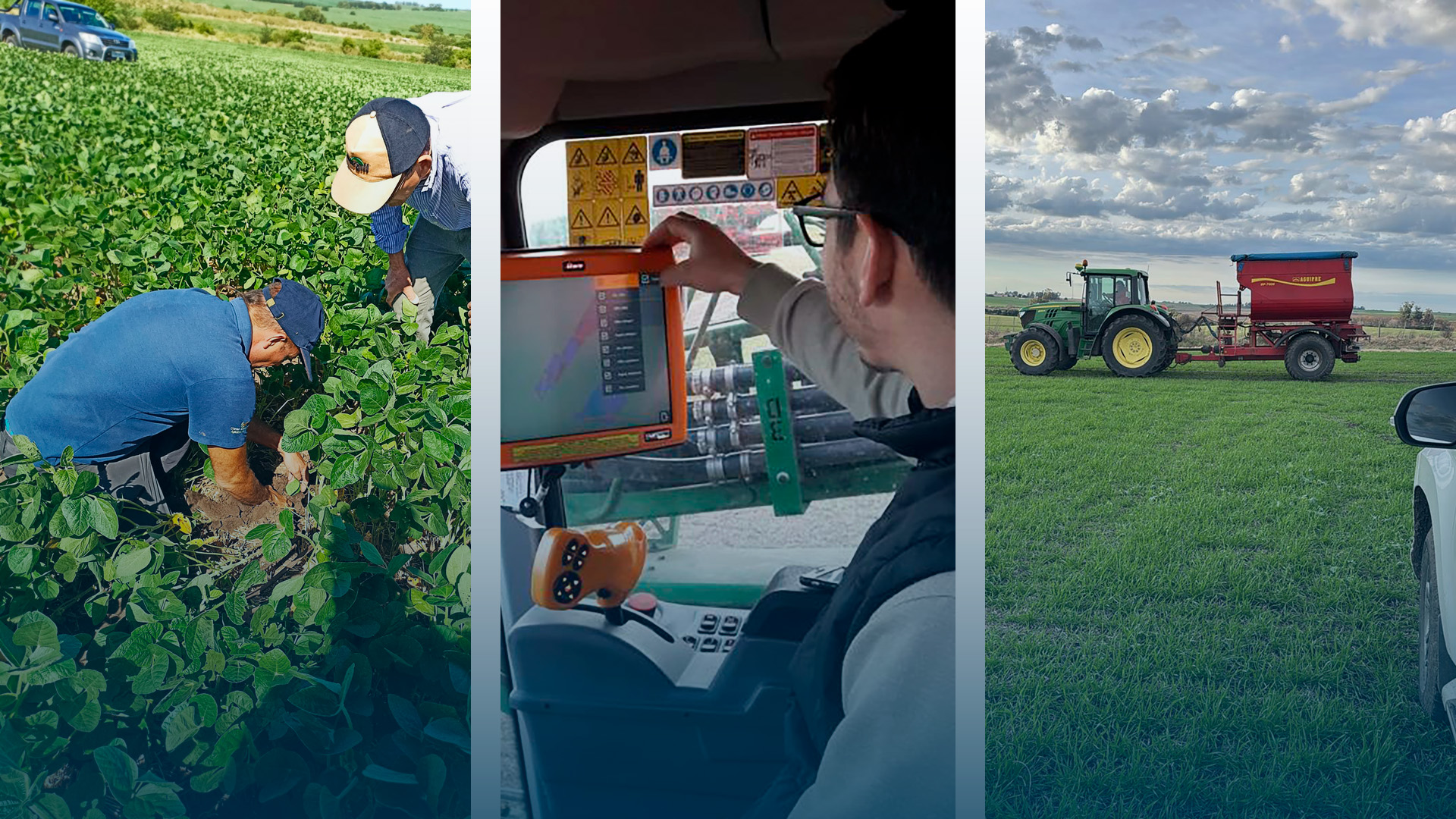 Agronomía de precisión: revisando cultivos, uso de tecnología digital en maquinaria agrícola y aplicación de insumos con tractor